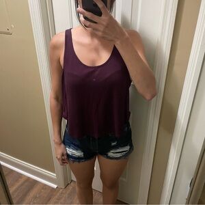 Maroon flowy tank top